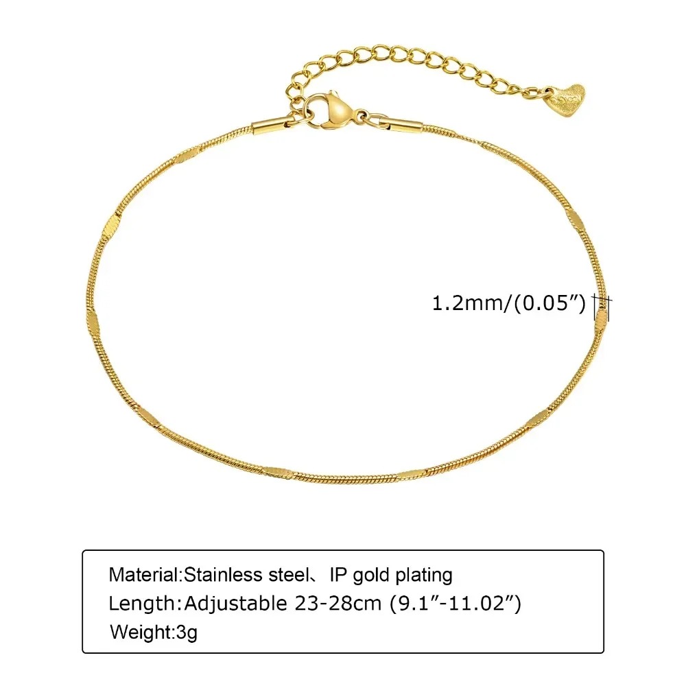 Tornozeleira Minimalista de Aç - Jc Jewelry & Watches Photos avaliação e preço